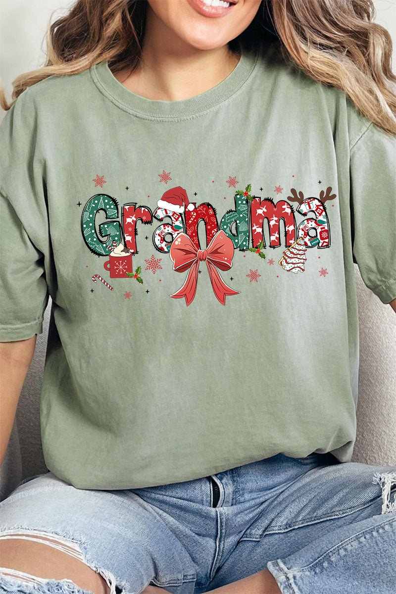 Comfort Colors Adult Ring-Spun Cotton Festive Christmas Grandma Tee