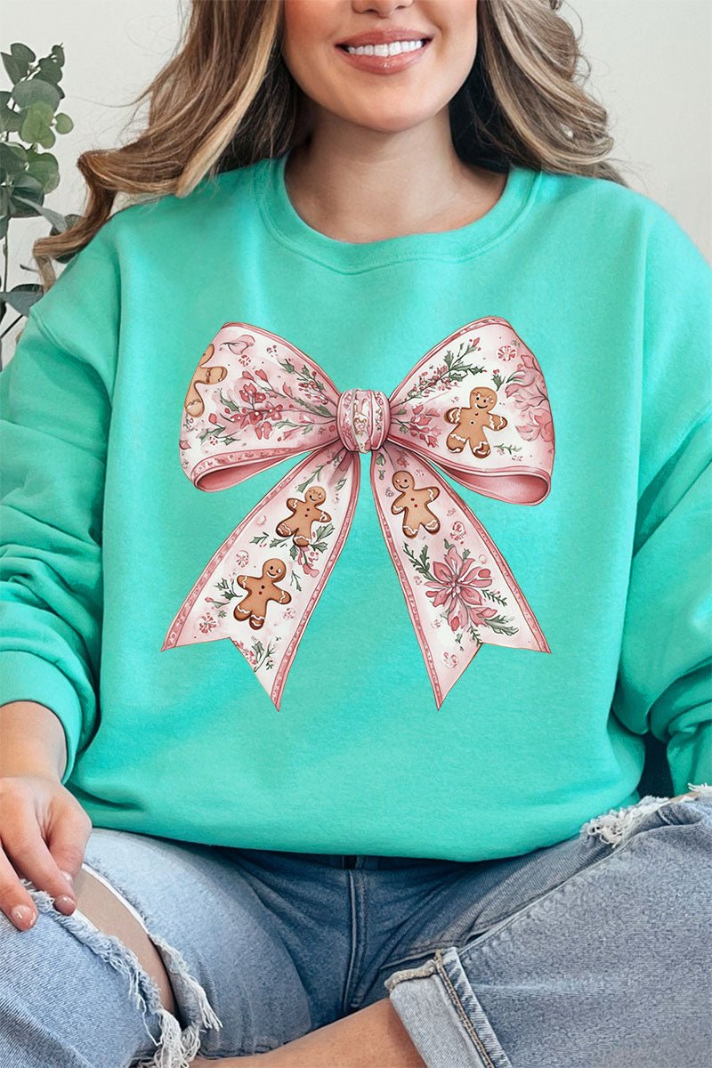 Unisex Gingerbread Coquette Bow NuBlend Crew Style Sweatshirt for Comfort and Fashion