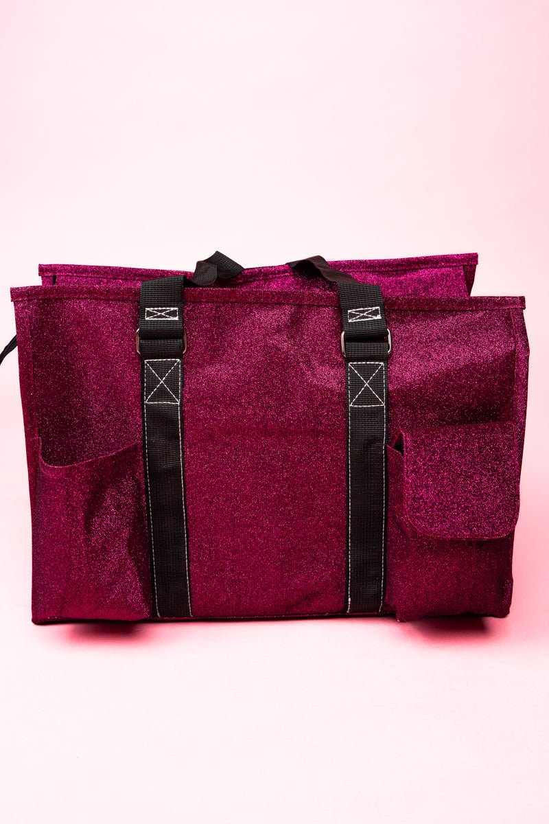 NGIL Fashionable Hot Pink Glittery Tote Bag for Organizing Your Essentials