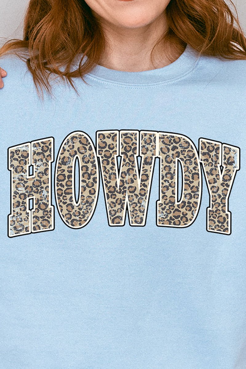 Stylish Arched Leopard Print Heavyweight Unisex Crew Sweatshirt