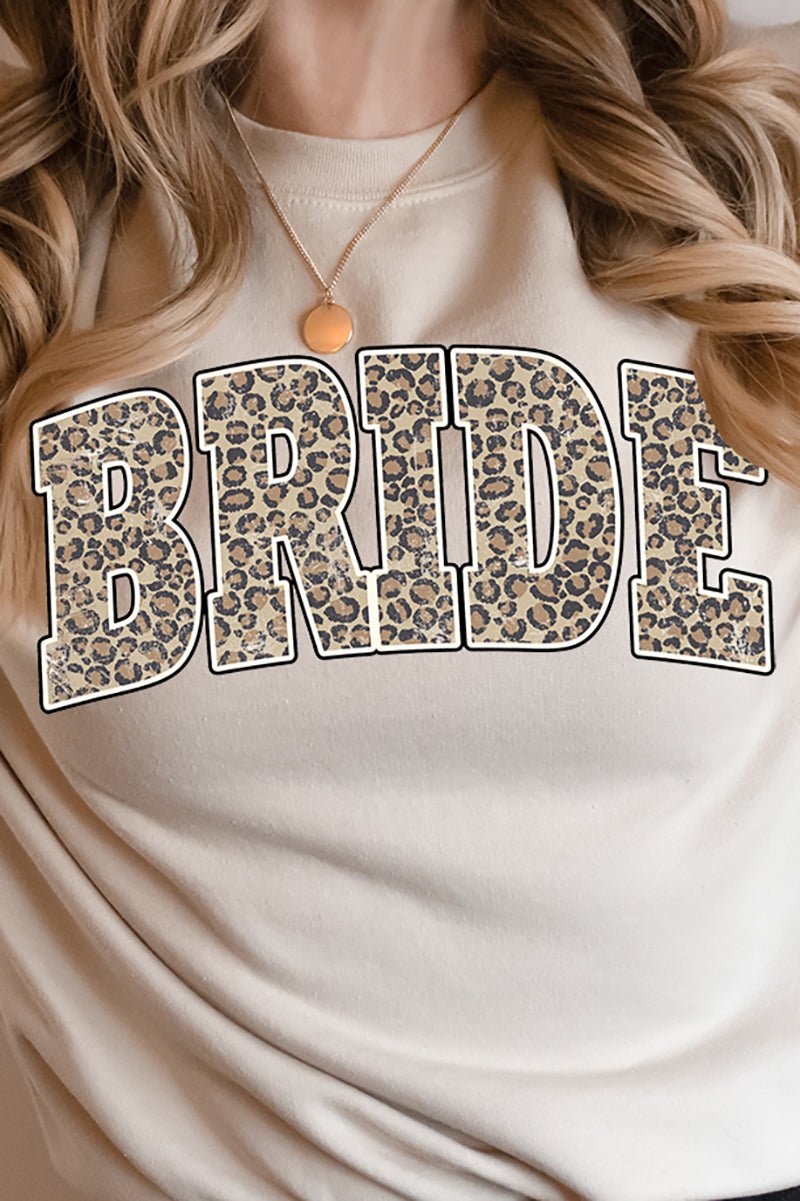 Leopard Print Heavyweight Arched Bride Unisex Crew Sweatshirt