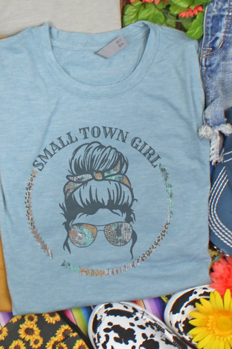 Small Town Girl Messy Bun Polyester/Cotton Graphic Tee for All