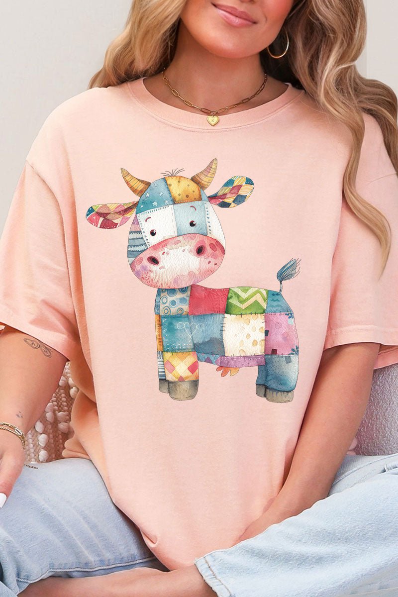 Adult Comfort Colors Faux Patchwork Ring-Spun Cotton Graphic Tee