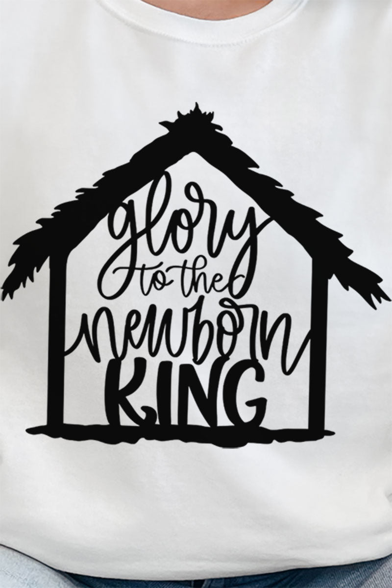 Unisex NuBlend Crew Sweatshirt Featuring Nativity Glory To The Newborn King Design