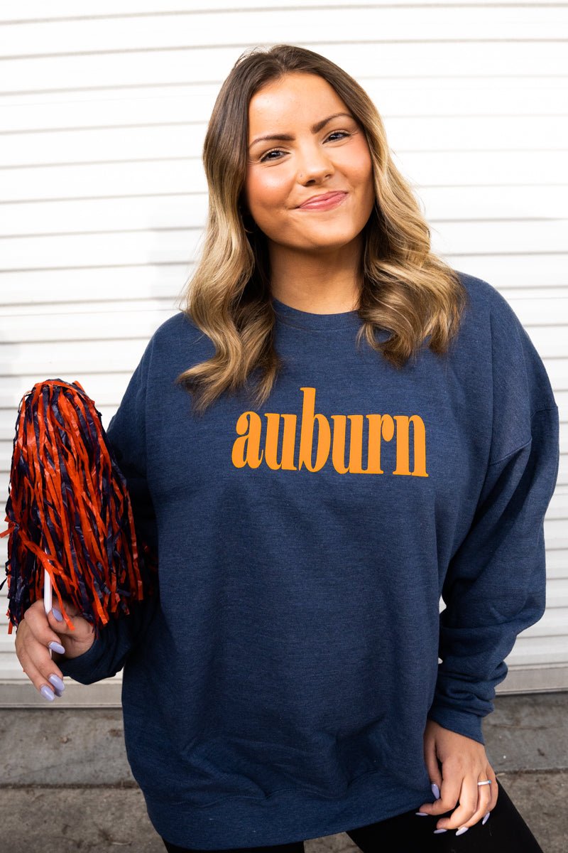 Unisex Auburn Textured Vinyl Soft Fleece Graphic Crewneck