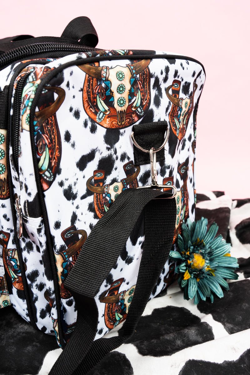 NGIL Cow-themed Duffle Bag for Short Trips, Corpus Christi Style, 20 - inch