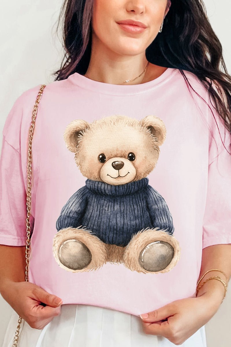 Adult Ring-Spun Cotton Vintage Navy Teddy Bear Comfort Colors Tee