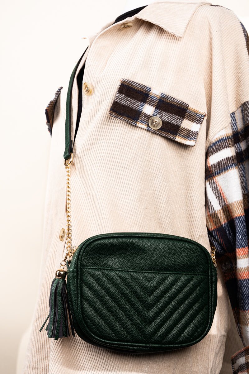 NGIL Elly Crossbody in Stylish Green Faux Leather