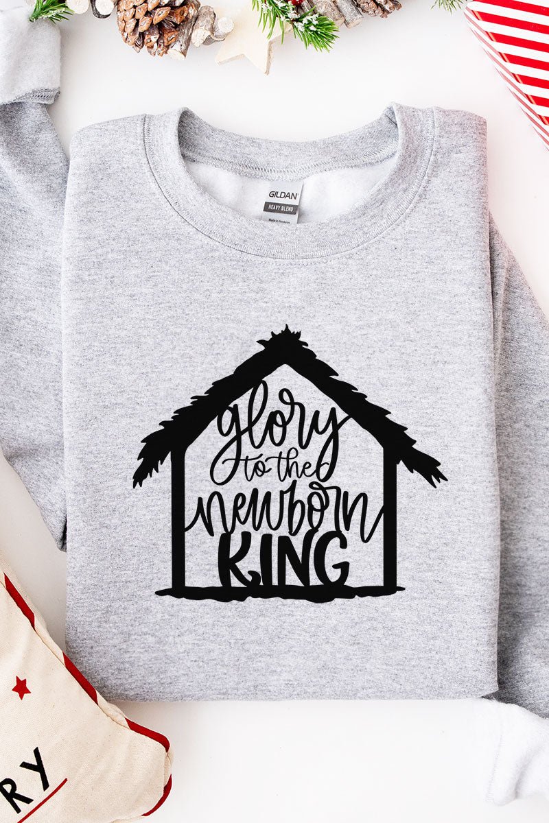Unisex NuBlend Crew Sweatshirt Featuring Nativity Glory To The Newborn King Design