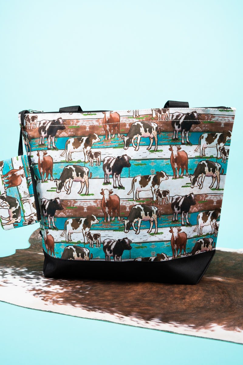 NGIL Brand 'Have You Herd' Tote Bag with Black Trim for Beach, Day Trips and Everyday Use