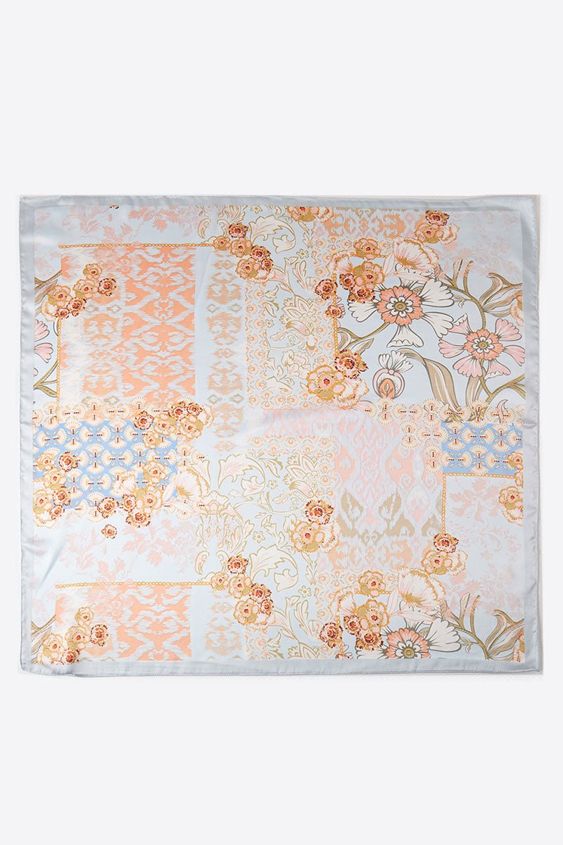 Dreamy Florence Aqua-Colored Soft Satin Square Scarf for Fashion Lovers