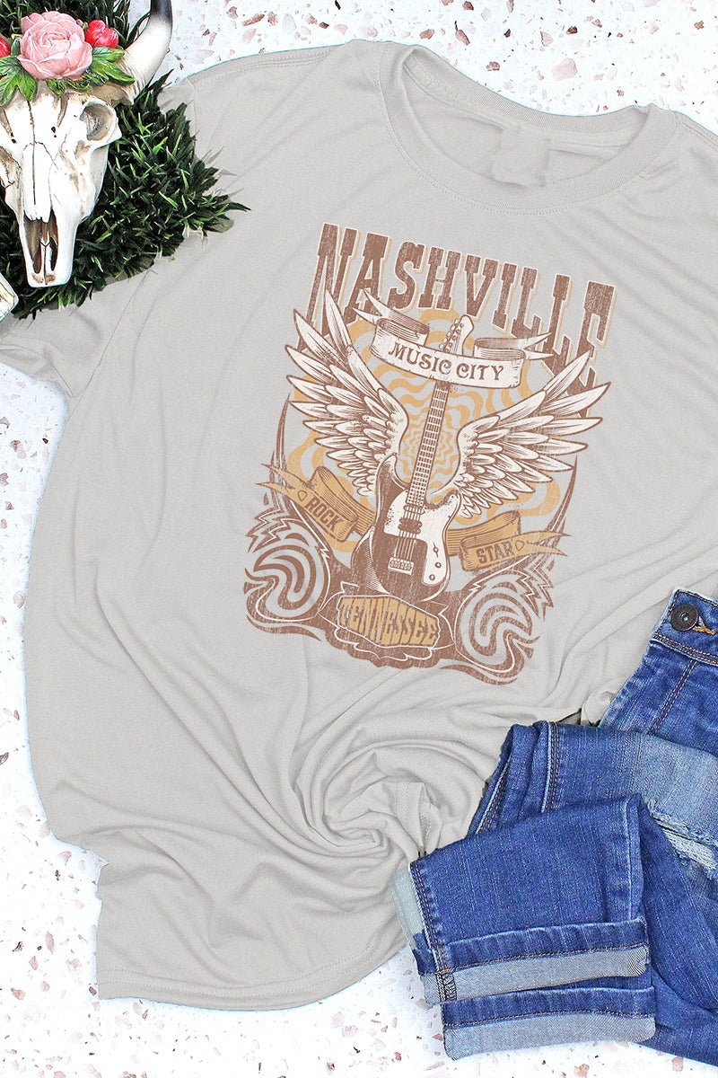 Adult Retro Nashville Graphic ChromaSoft Performance Moisture-Wicking Short Sleeve T-Shirt