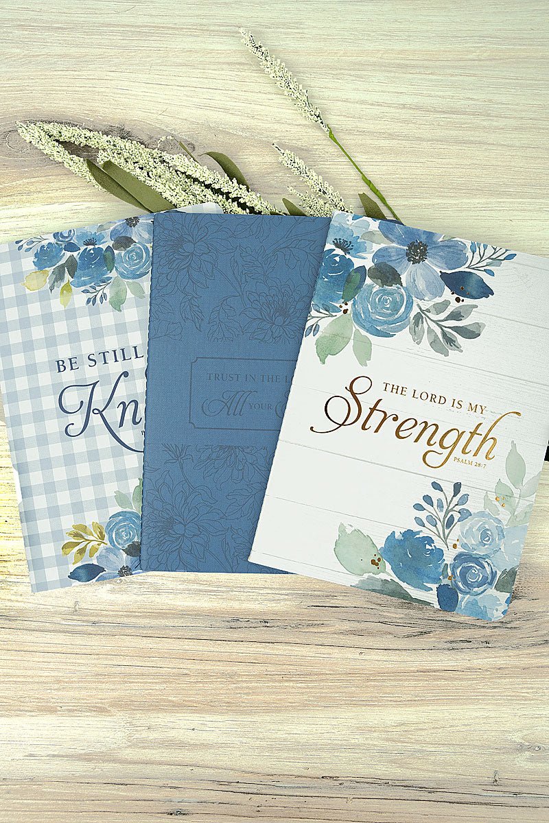 Bundle of 3 Inspiring 'The Lord Is My Strength' Notebooks for Spiritual Journeys
