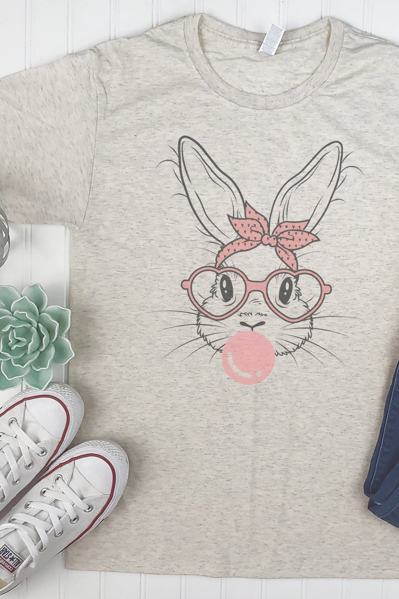 Adult Sassy Bunny Graphic Moisture-Wicking Tri-Blend Short Sleeve T-Shirt