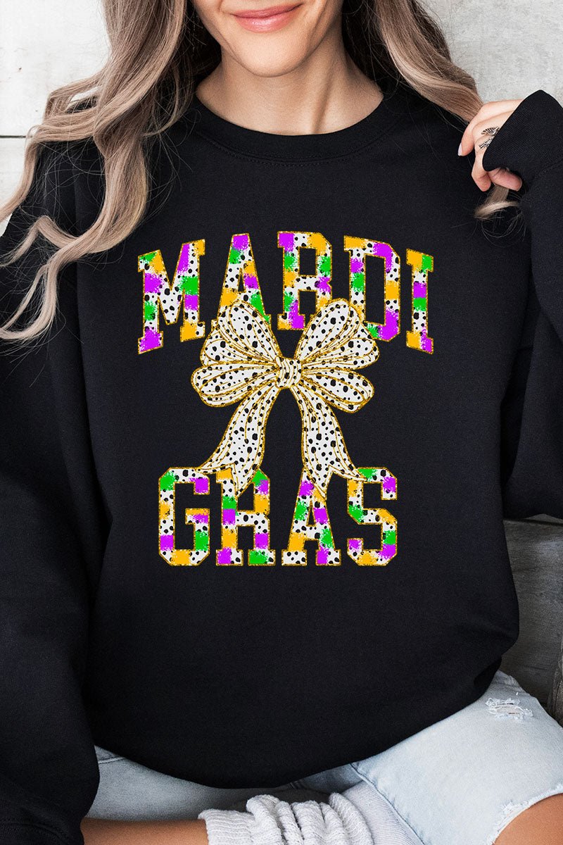 Stylish Glitzy Brushed Mardi Gras-themed Unisex NuBlend Crew Neck Sweatshirt for All Seasons
