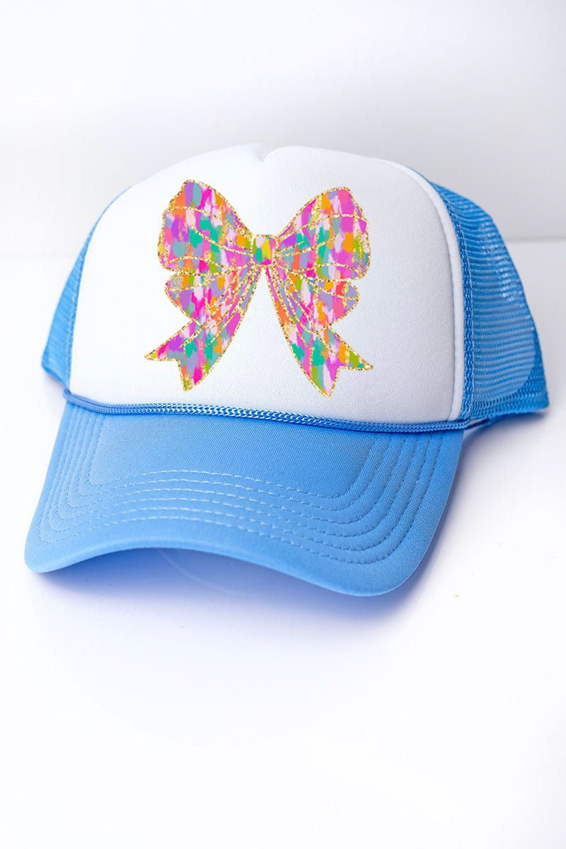 Stylish Glitzy Brushed Coquette Style Foam Front Mesh Back Trucker Cap for Fashionable Individuals