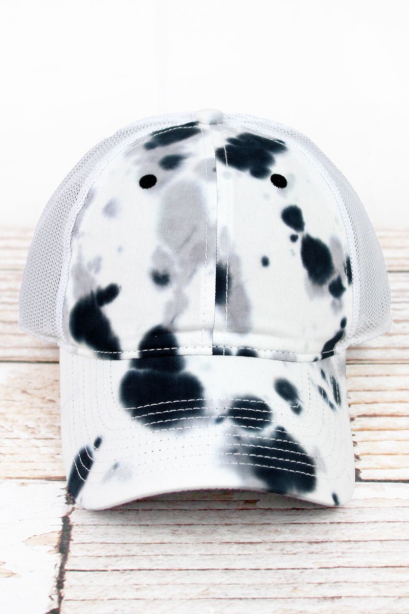 Stylish Greyscale Lido Tie - Dyed Casual Trucker Cap for Everyday Use