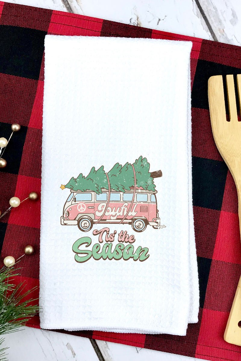 Festive Groovy Waffle Kitchen Towel for Holiday Cheer