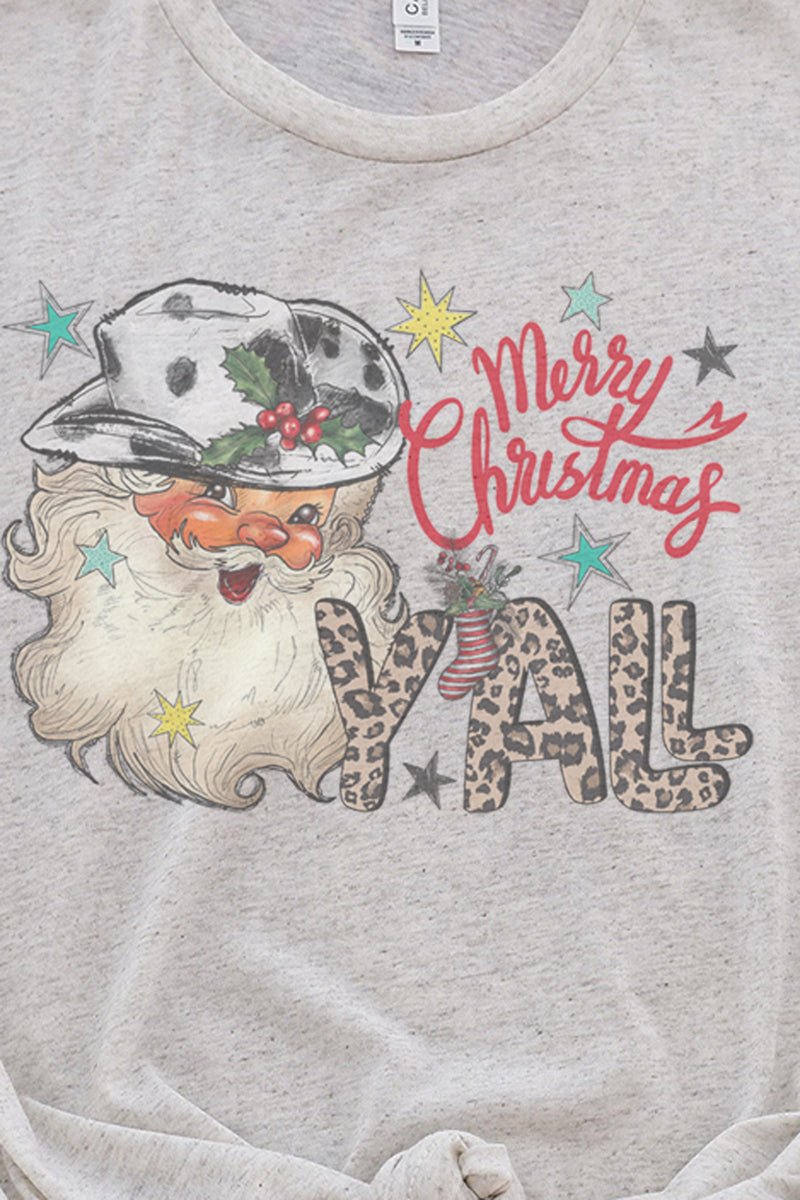 Vintage Santa Merry Christmas Tri-Blend Unisex Short Sleeve Graphic Tee
