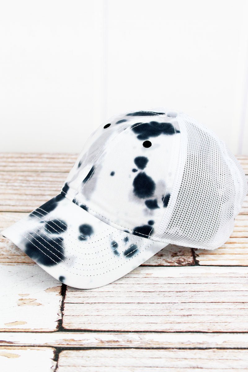 Stylish Greyscale Lido Tie - Dyed Casual Trucker Cap for Everyday Use