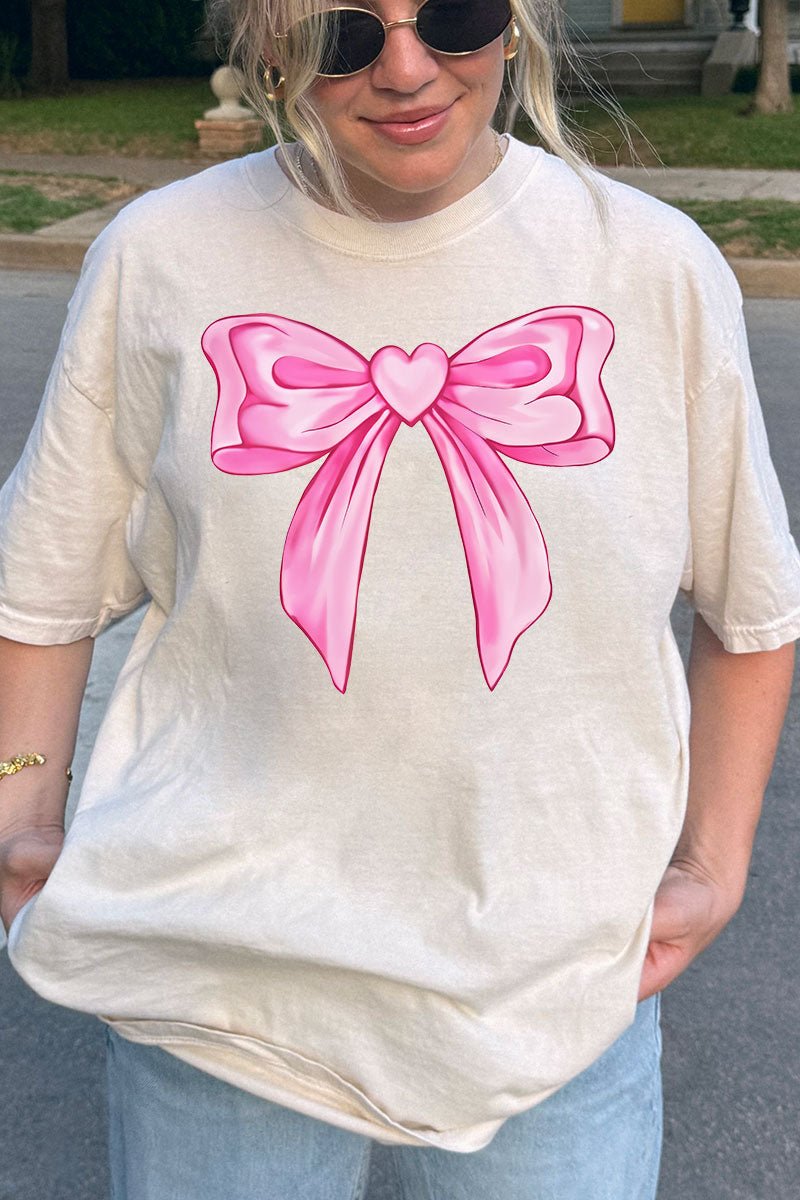 Heartstrings Coquette Bow Comfort Colors Adult Men's and Women's Ring-Spun Cotton Graphic T-Shirt