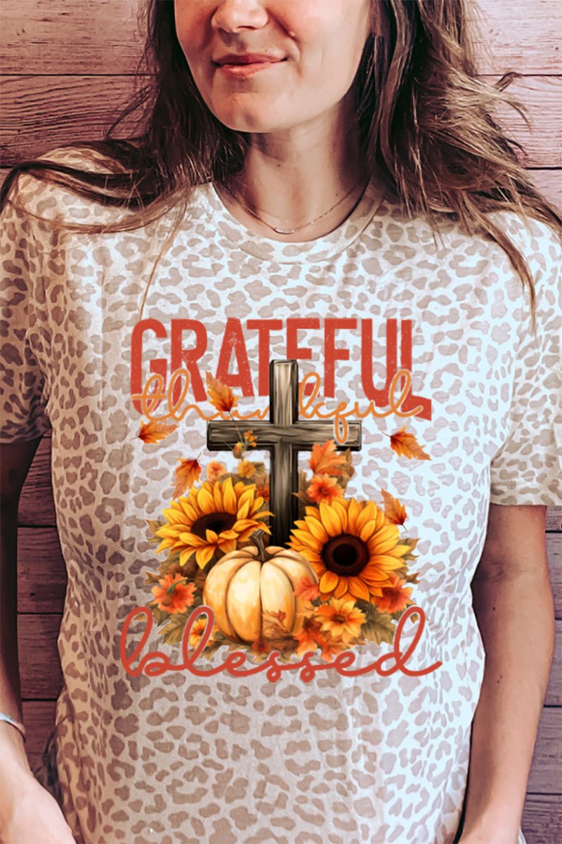 Grateful Thankful Blessed Harvest Stylish Fine Jersey Adult Unisex T-Shirt