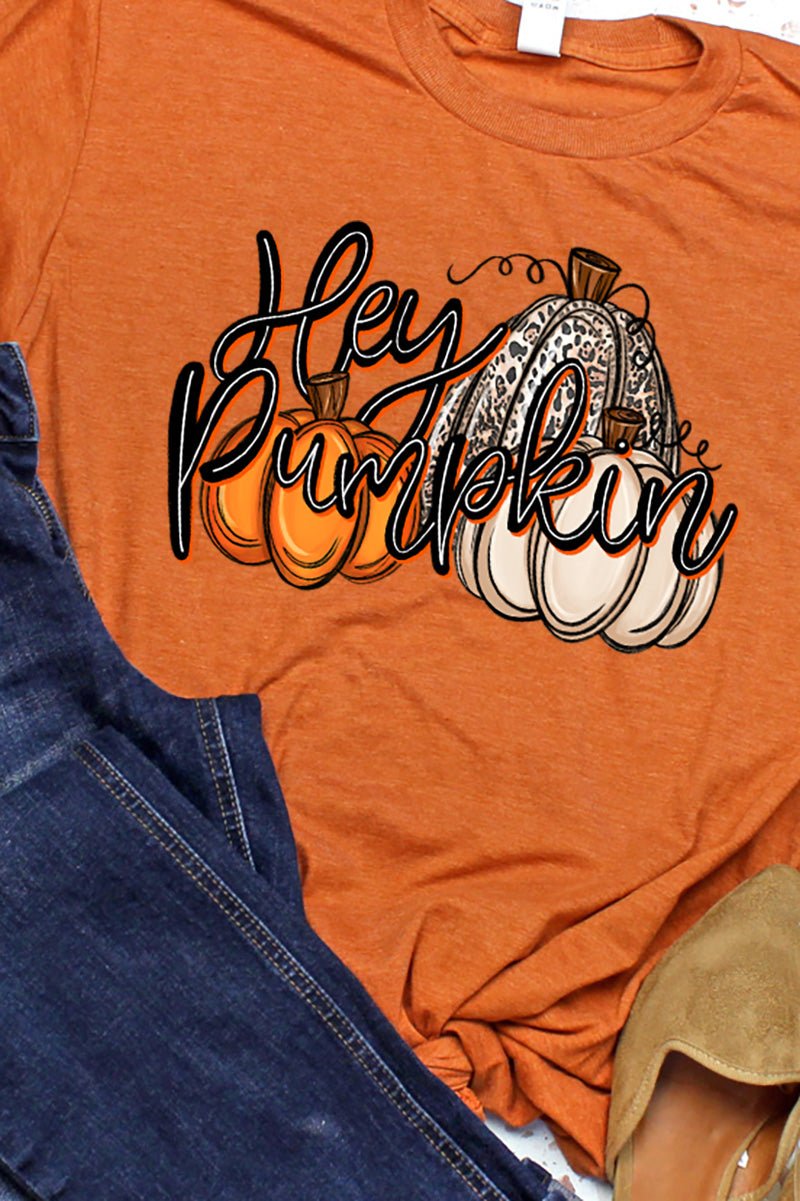 Cool Unisex Hey Pumpkin Graphic Blend T-Shirt