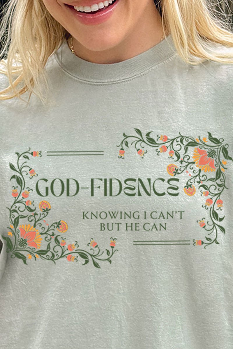 Adult Comfort Colors God - Confidence Branded Ring - Spun Cotton Graphic T - Shirt