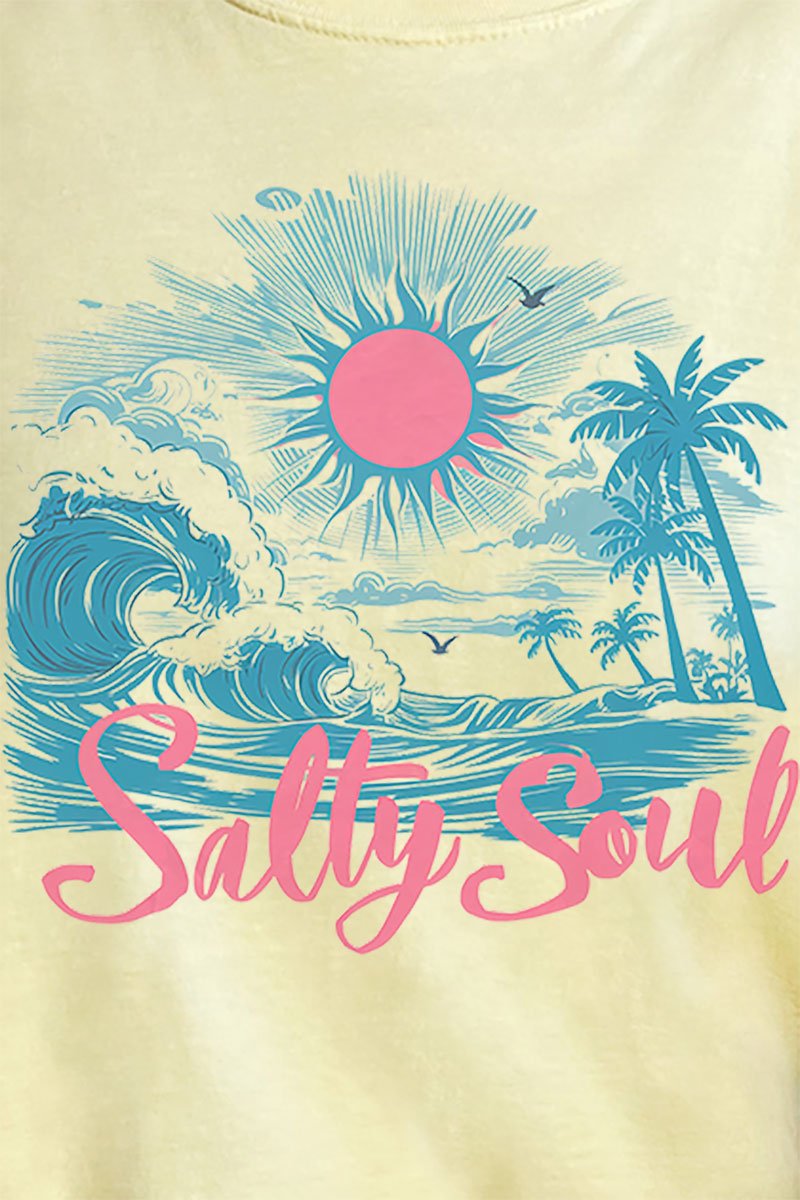 Adult Comfort Colors Salty Soul Graphic Ring-Spun Cotton T-Shirt for Everyday Wear