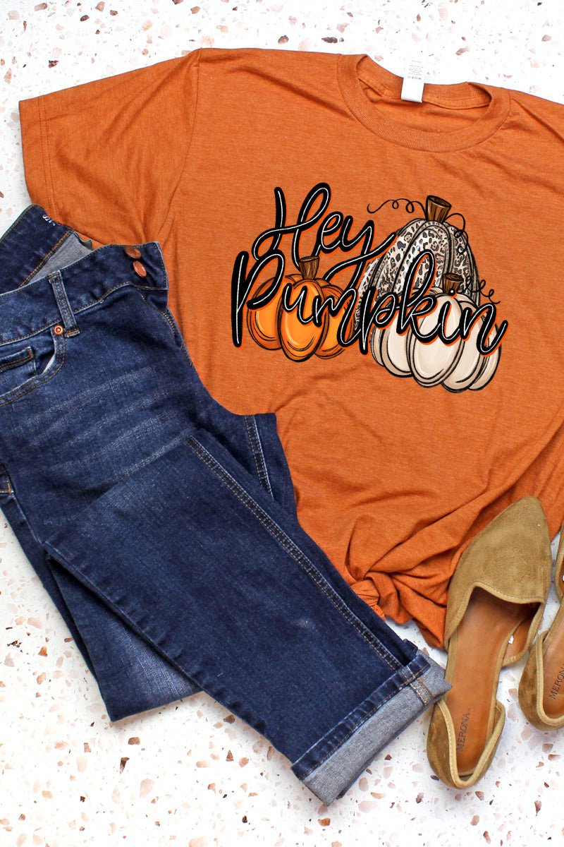Cool Unisex Hey Pumpkin Graphic Blend T-Shirt