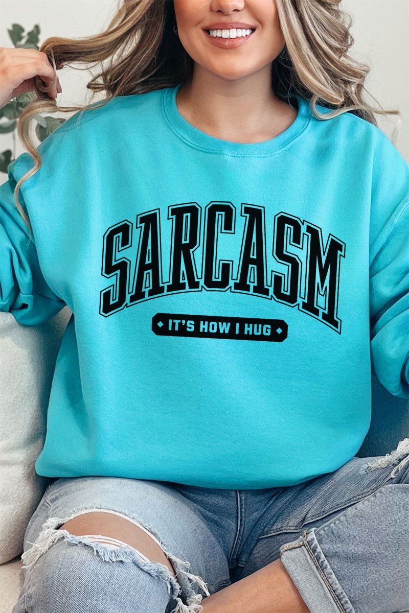 Unisex NuBlend Crew Neck Sarcasm-themed Hug-representing Graphic Sweatshirt