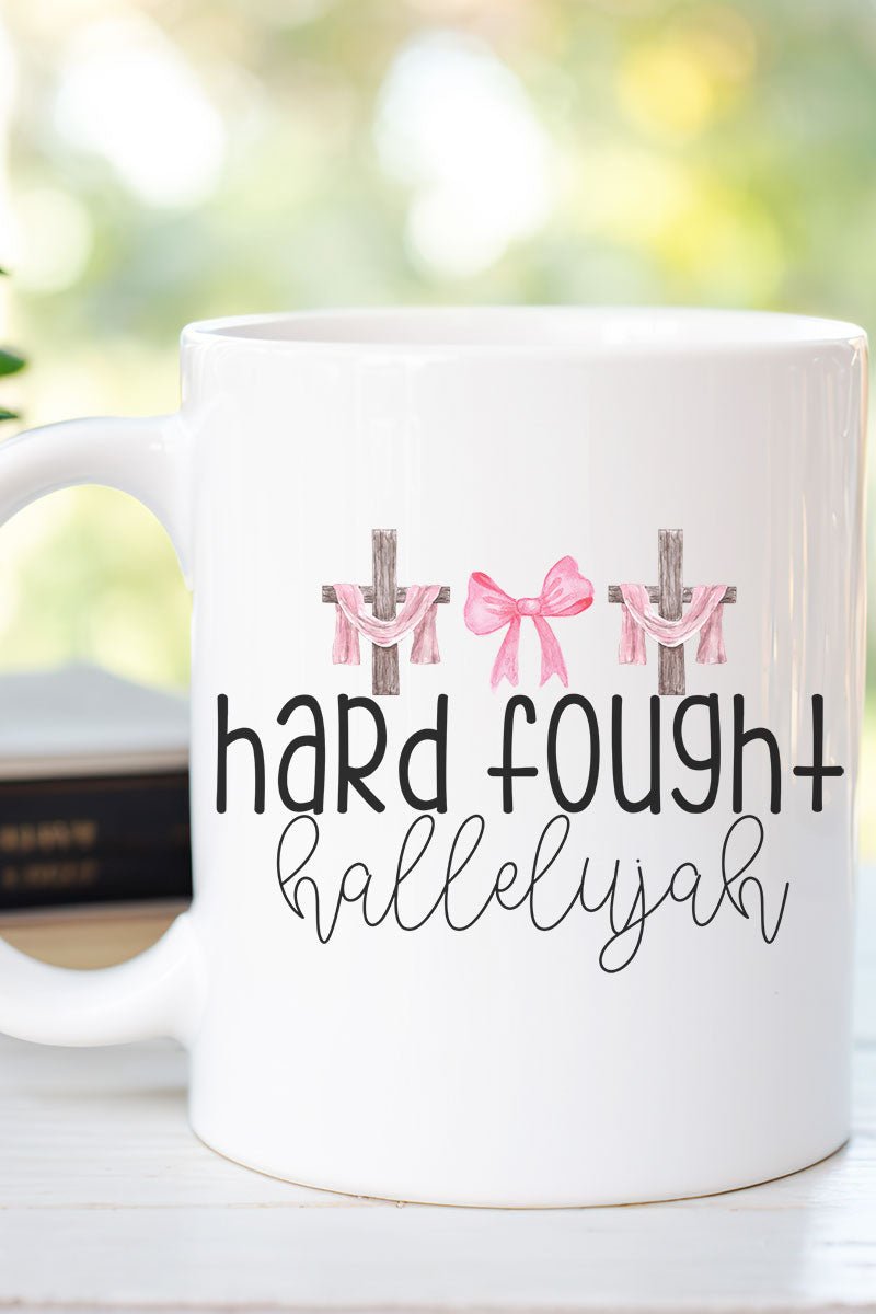Hard-Fought Hallelujah Decorative Ceramic Coffee Mug for Sipping Favorite Beverages