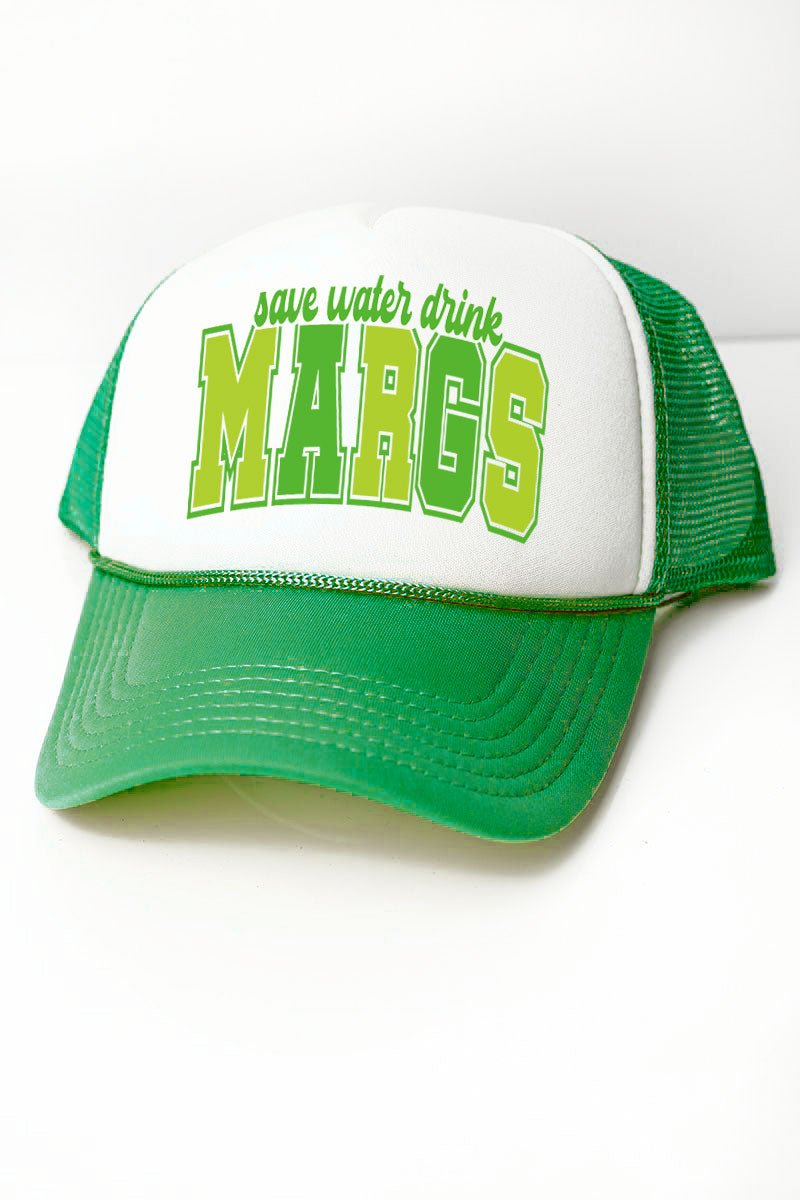 Stylish Save Water Drink Margs Foam Front Mesh Back Trucker Cap