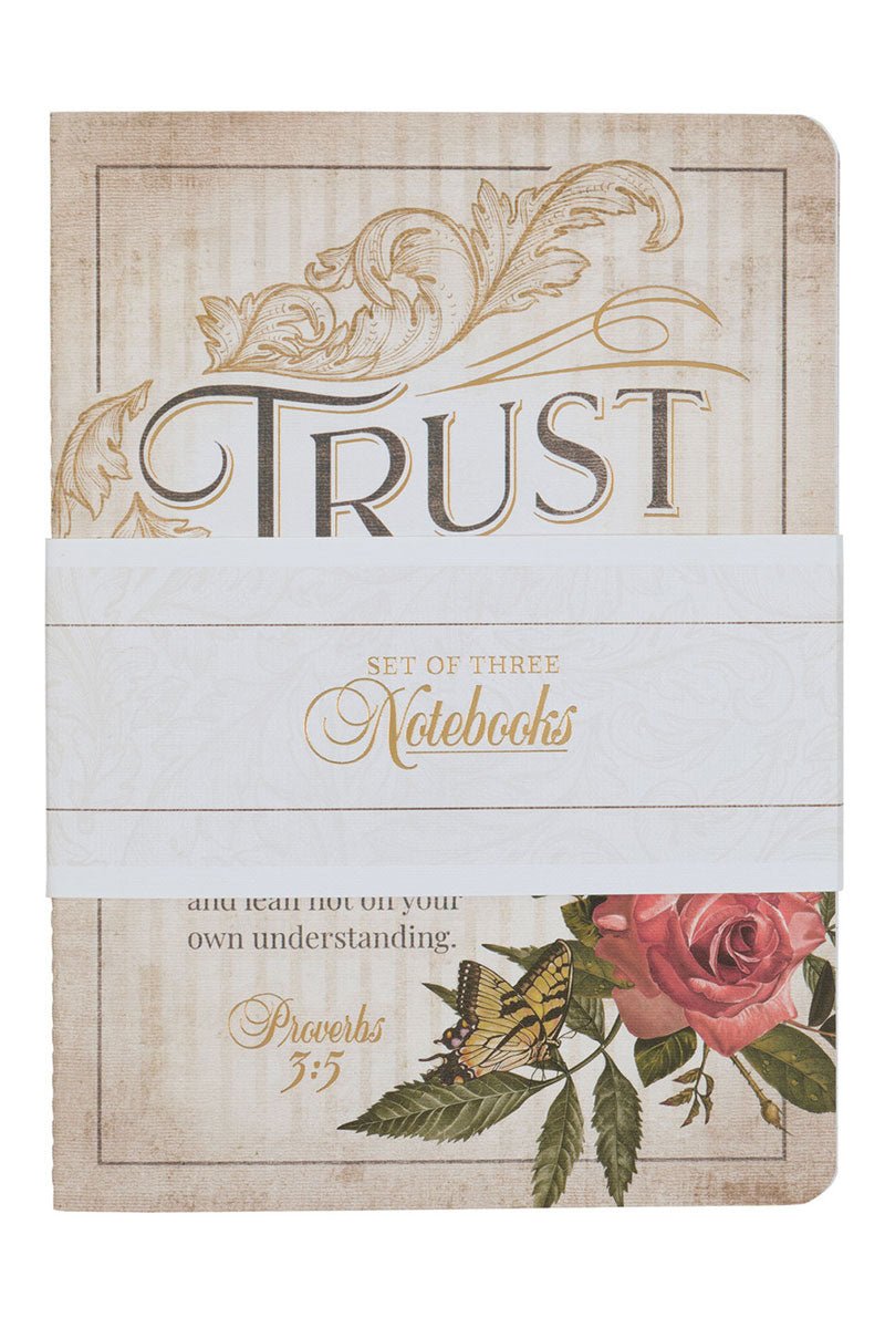 A Set of Three Floral Notebooks for Hope and Trust