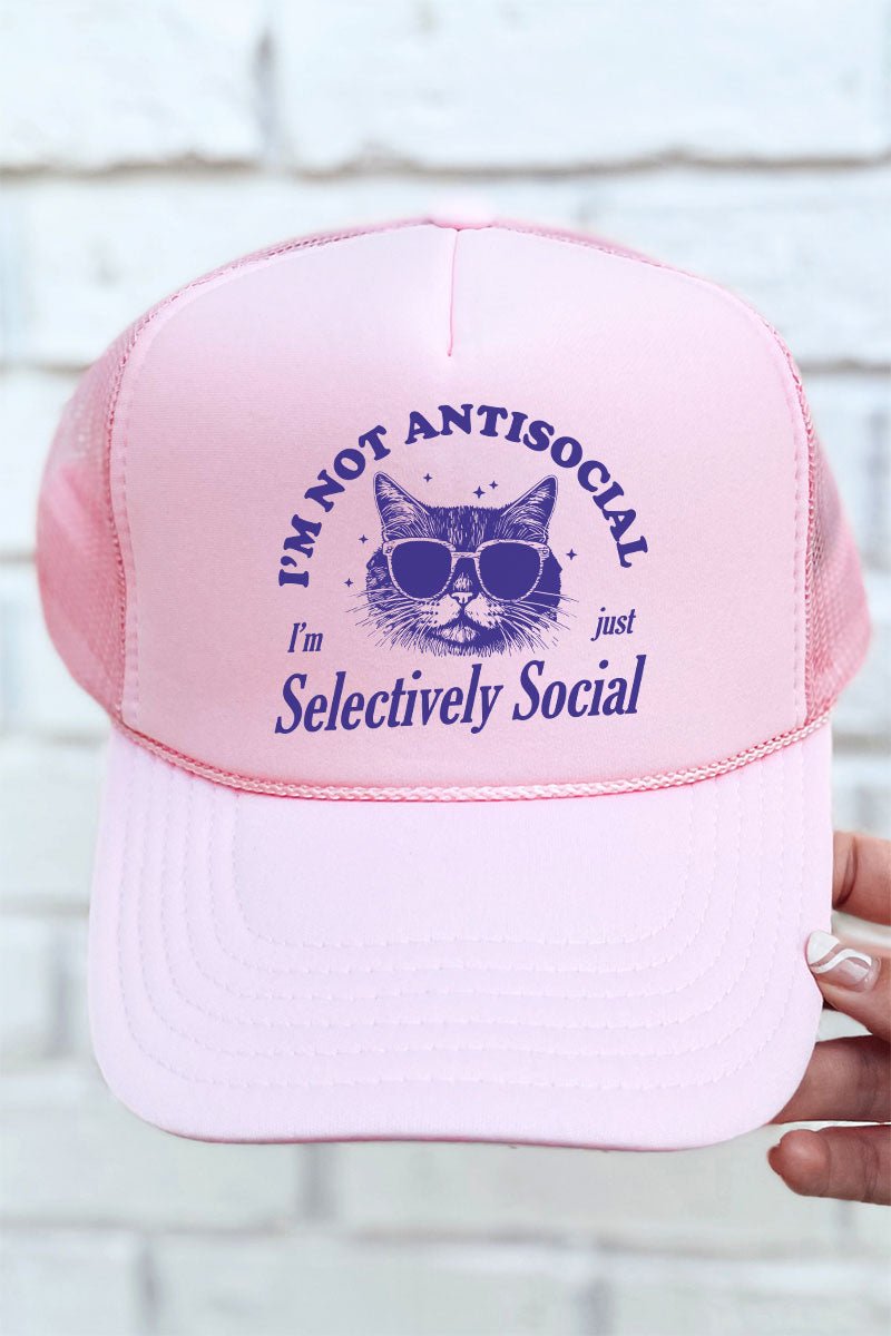 Soft Pink Selectively Social Otto Foam Front Trucker Hat for Fashion - Forward Adults