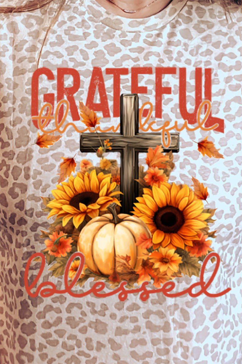 Grateful Thankful Blessed Harvest Stylish Fine Jersey Adult Unisex T-Shirt