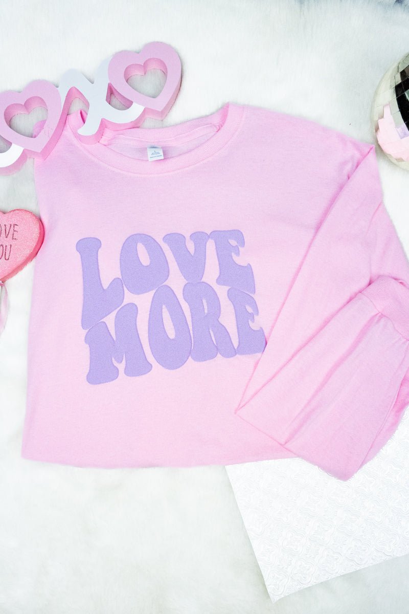 Unisex Moisture-Wicking 50/50 Long-Sleeve Tee with Love More Lavender Puff Vinyl