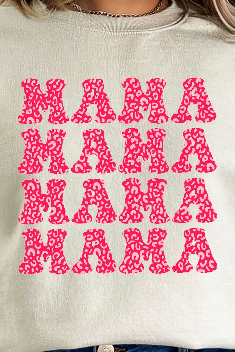 Unisex NuBlend Crew Sweatshirt with Stacked Cheetah Mama Graphic