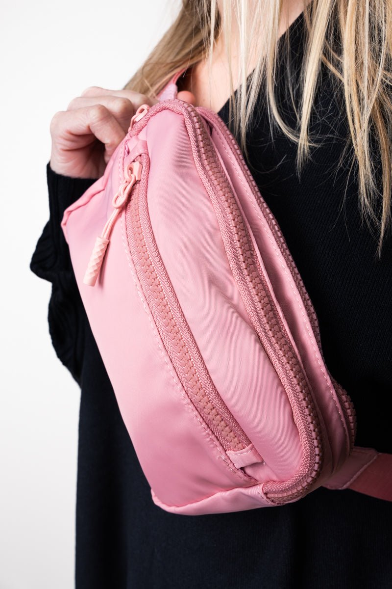 Stylish NGIL Pink Atlanta Adjustable Belt Bag for Hands - Free Convenience