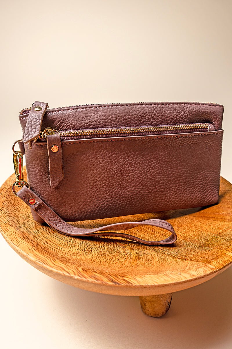 NGIL Elegant Pink Authentic Leather Renae Women's Wristlet Wallet