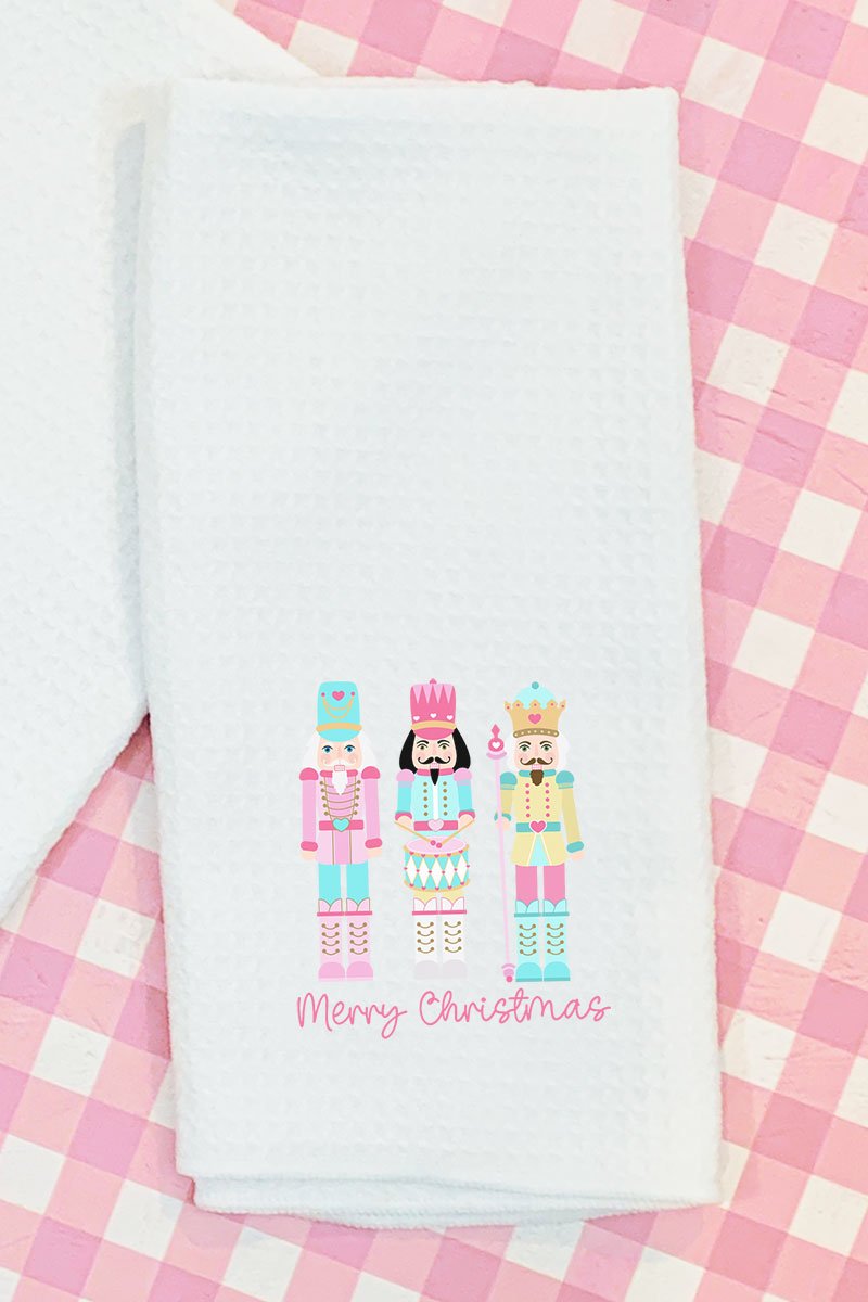 Festive Christmas Waffle-Patterned Kitchen Tea Towel