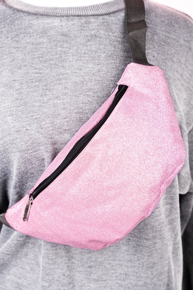 NGIL Pink Sparkling Fanny Pack for Glamorous Outings
