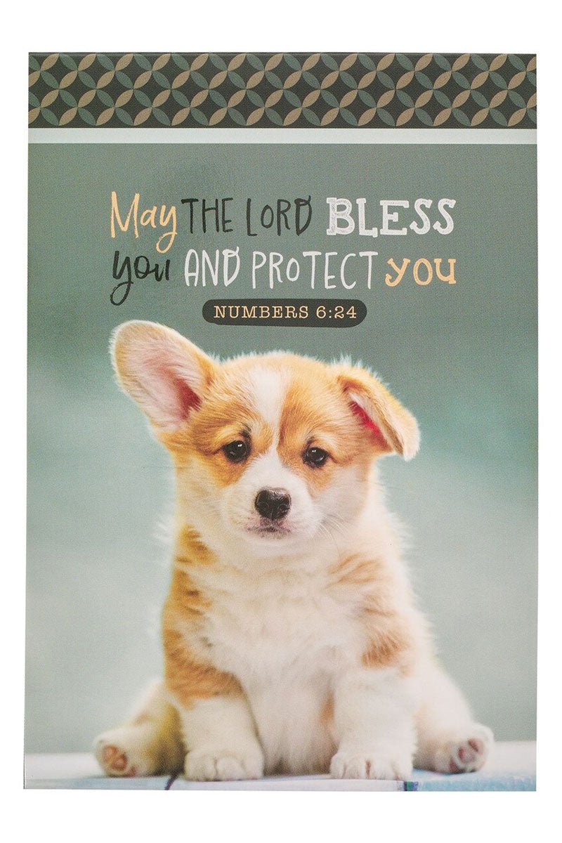 Inspirational Puppy Themed Notepad - May the Lord Bless You