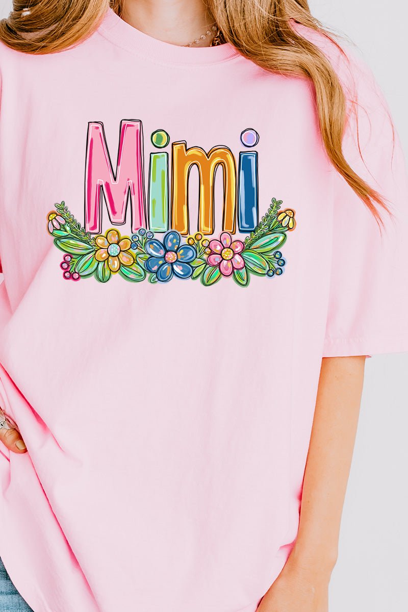 Springtime Floral Mimi Comfortable Colors Adult Ring-Spun Cotton Graphic T-Shirt