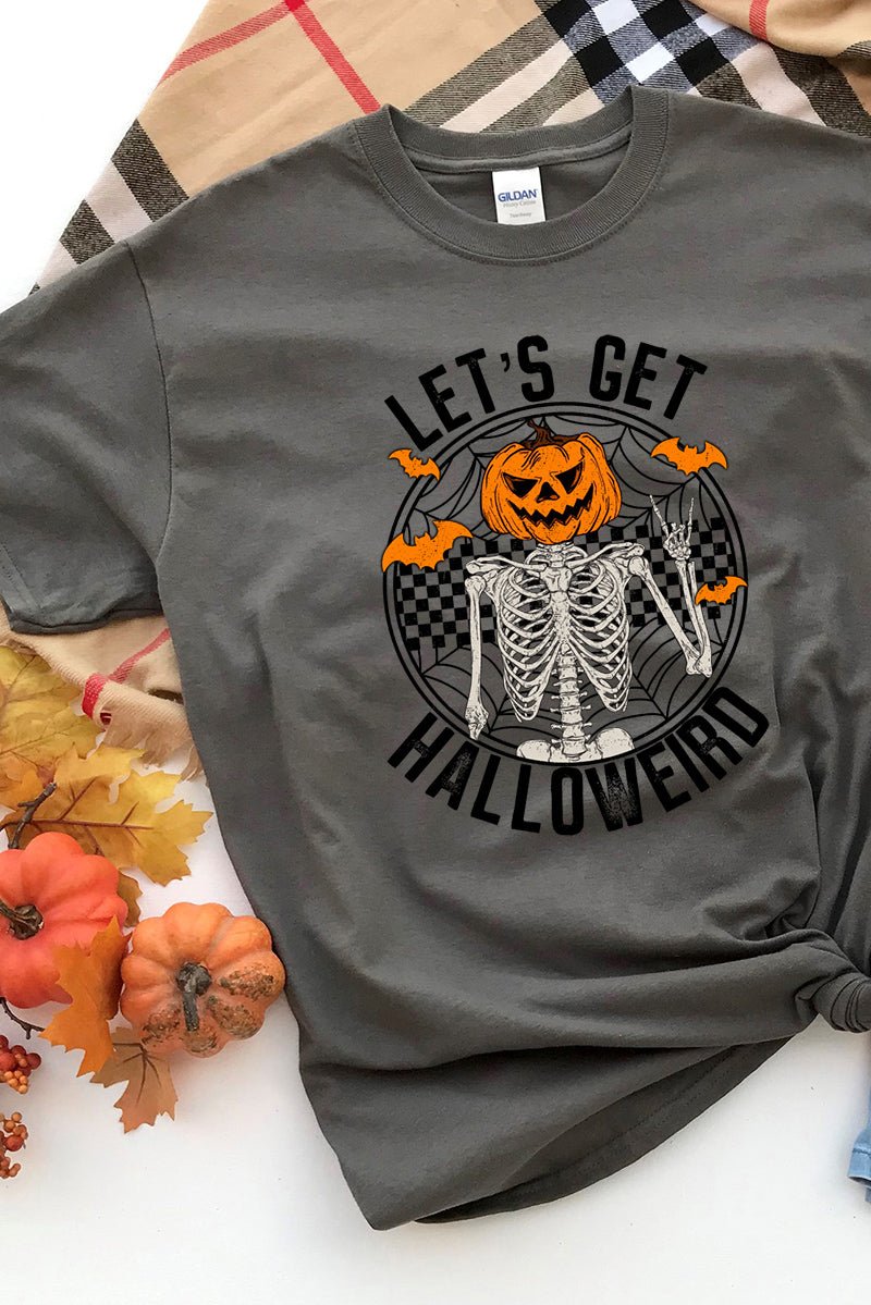 Let's Embrace the Halloweirdness Short-Sleeved Relaxed-Fit Graphic T-Shirt for Unisex
