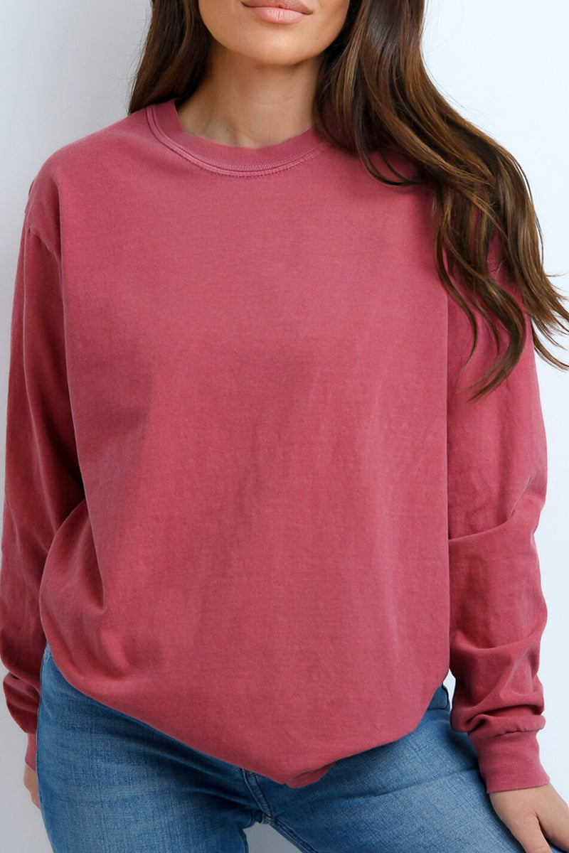 Comfort Colors Long Sleeve T-Shirt in Stunning Red/Orange Shades