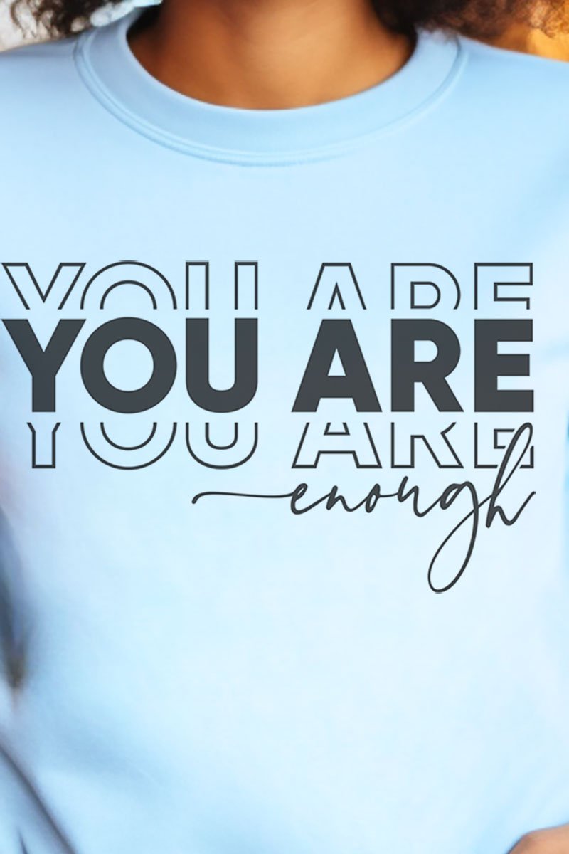 Vintage-look Heavyweight Unisex Crew Sweatshirt - You Are Enough