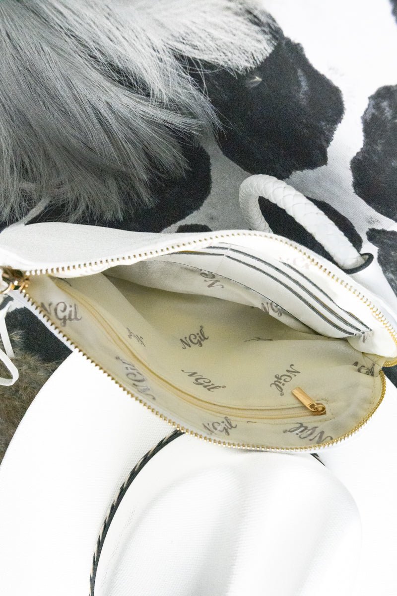 Stylish NGIL White Imitation Leather Bangle Clutch for Daily Use