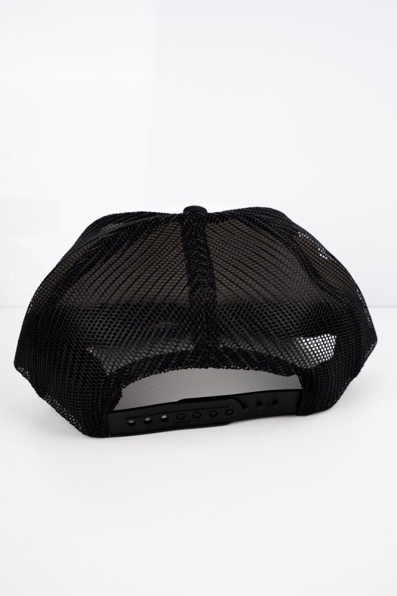 Sideline Social Club Otto Fashionable Trucker Hat in Black with White Foam Front for Adults