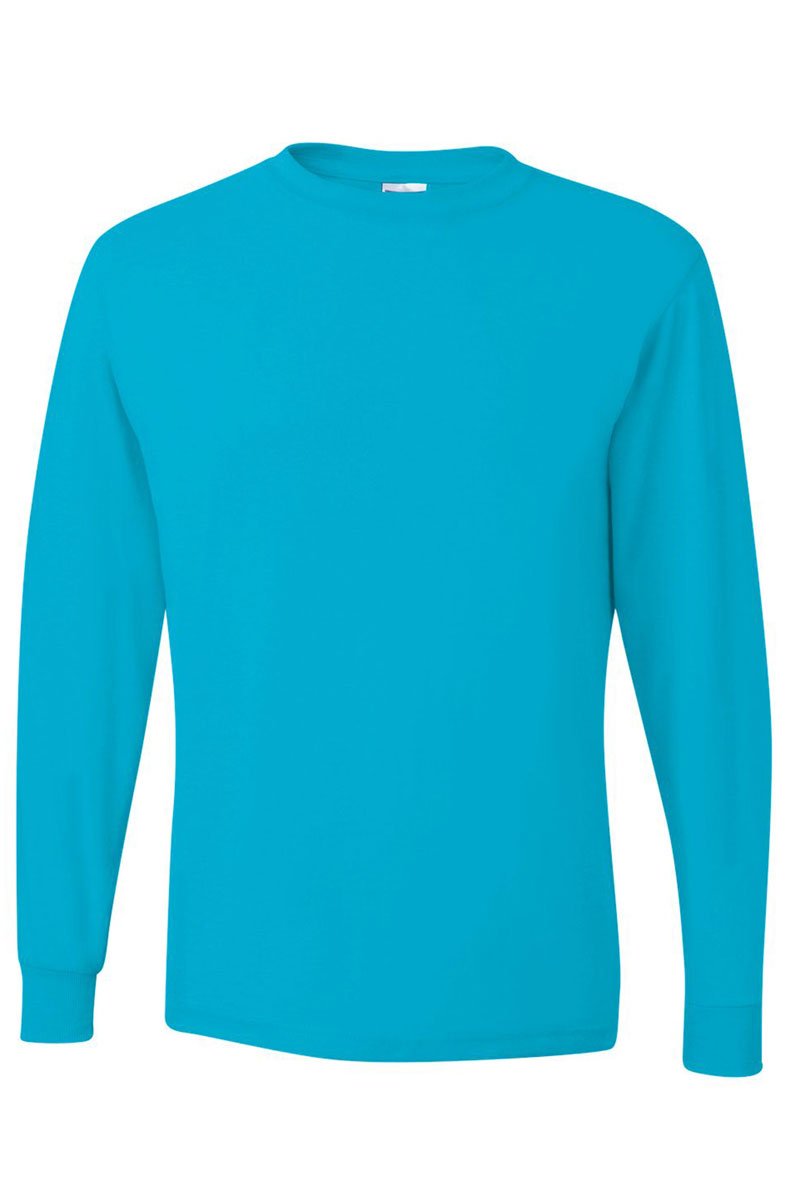 Unisex Moisture-Wicking 50/50 Long-Sleeve Tee with Love More Lavender Puff Vinyl